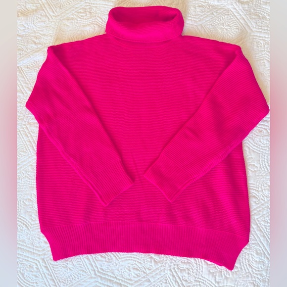 Jodfl Hot Pink Cowl Neck Sweater, Size M, EUC‎ - Picture 1 of 7